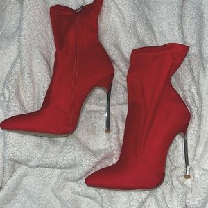 Ego red/chrome heels